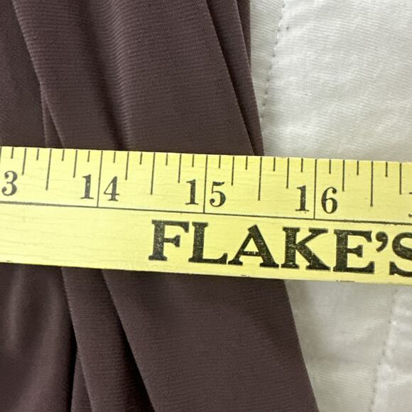 LAUREN RALPH LAUREN Dress Womens 2 Taupe Brown Faux Wrap Sheath Cocktail Evening - Picture 9 of 10